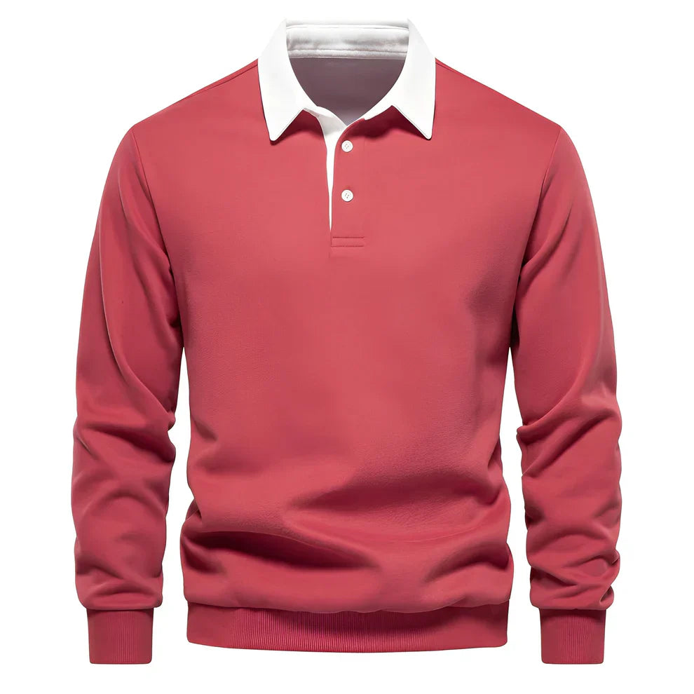 Polo pour homme décontracté manches longues léger