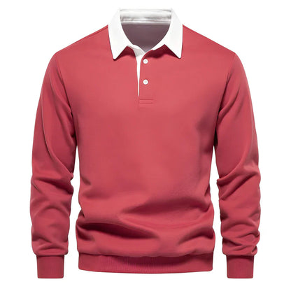 Polo pour homme décontracté manches longues léger