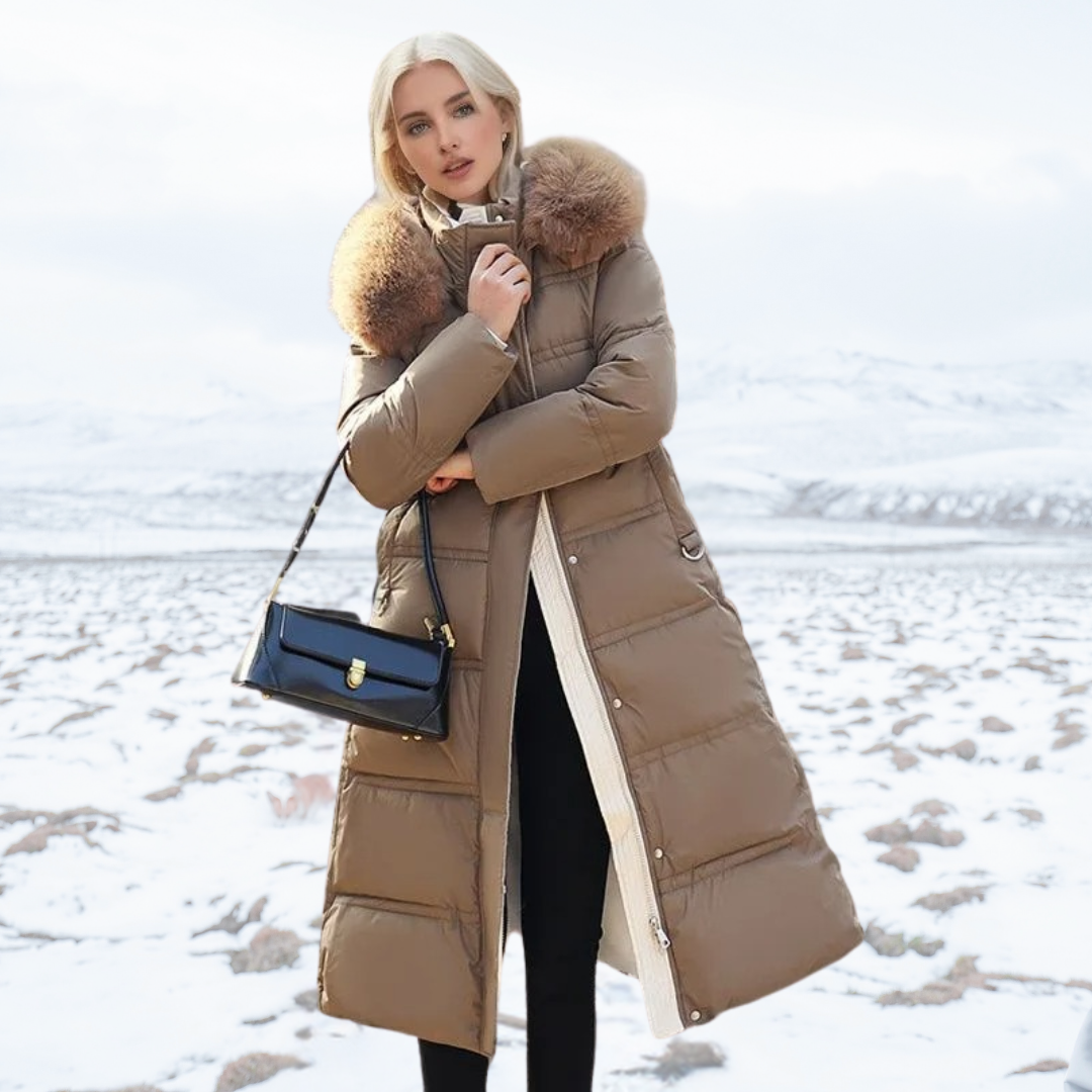 Manteau d'hiver femme élégant en fausse fourrure