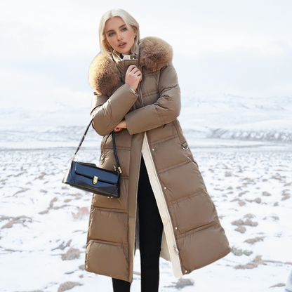 Manteau d'hiver femme élégant en fausse fourrure