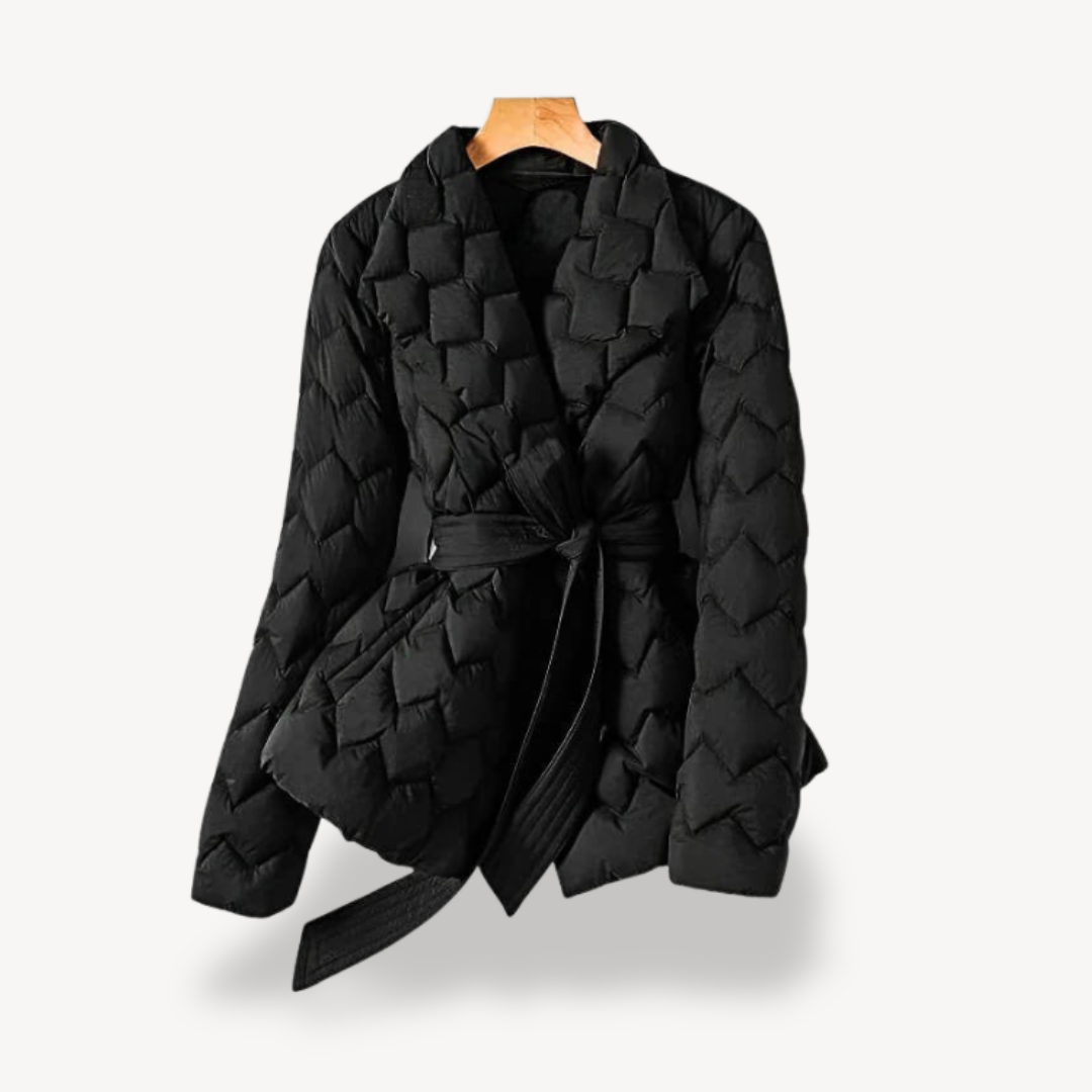 Doudoune matelassée pour femme avec ceinture