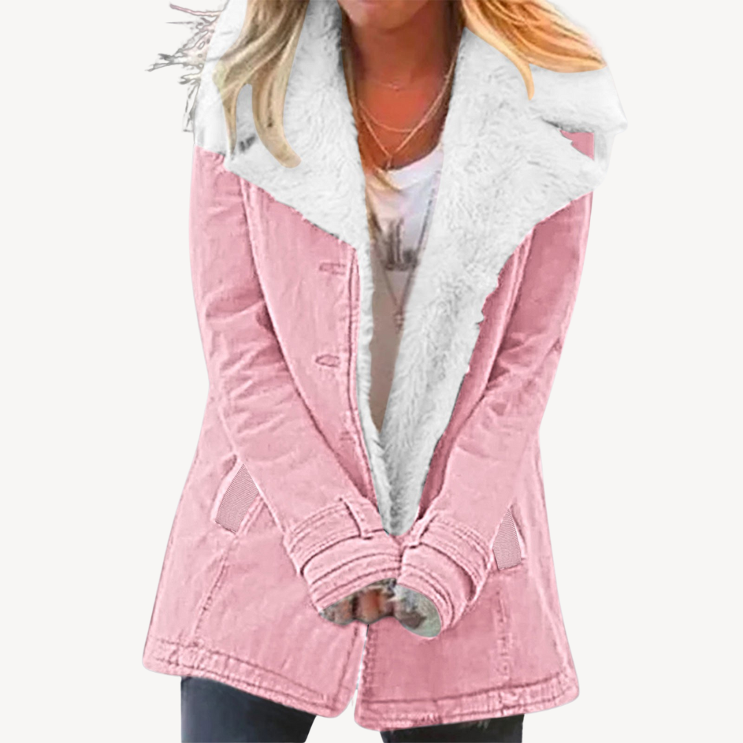 Veste en jean polaire Sherpa chaude pour femme