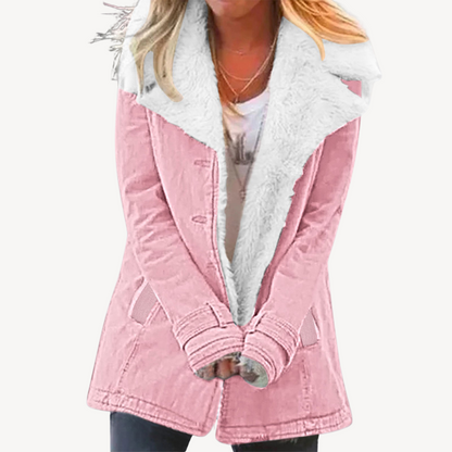 Veste en jean polaire Sherpa chaude pour femme