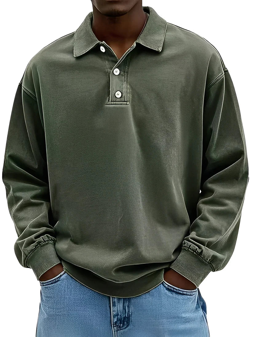 Polo homme élégant manches longues