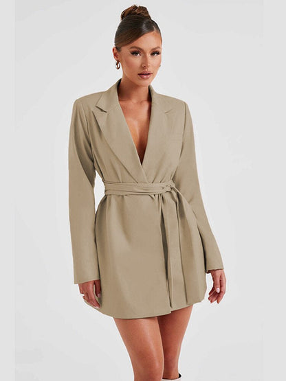 Elegantes Blazer-Kleid Mini Langarm - IdealeKleiden