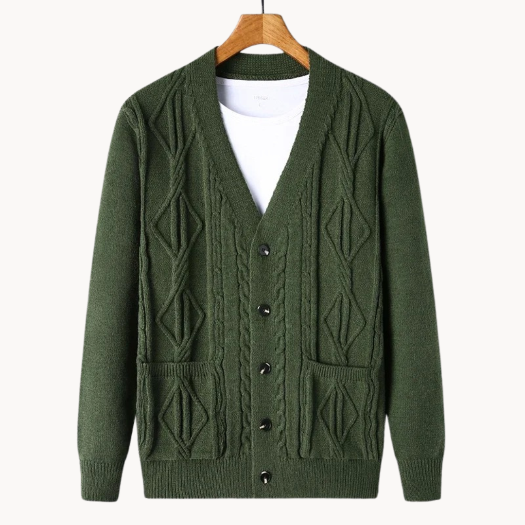 Cardigan côtelé élégant pour homme noir