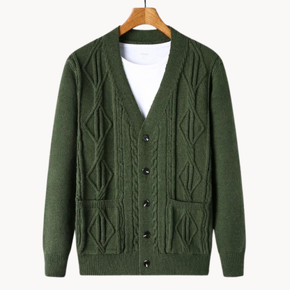 Cardigan côtelé élégant pour homme noir