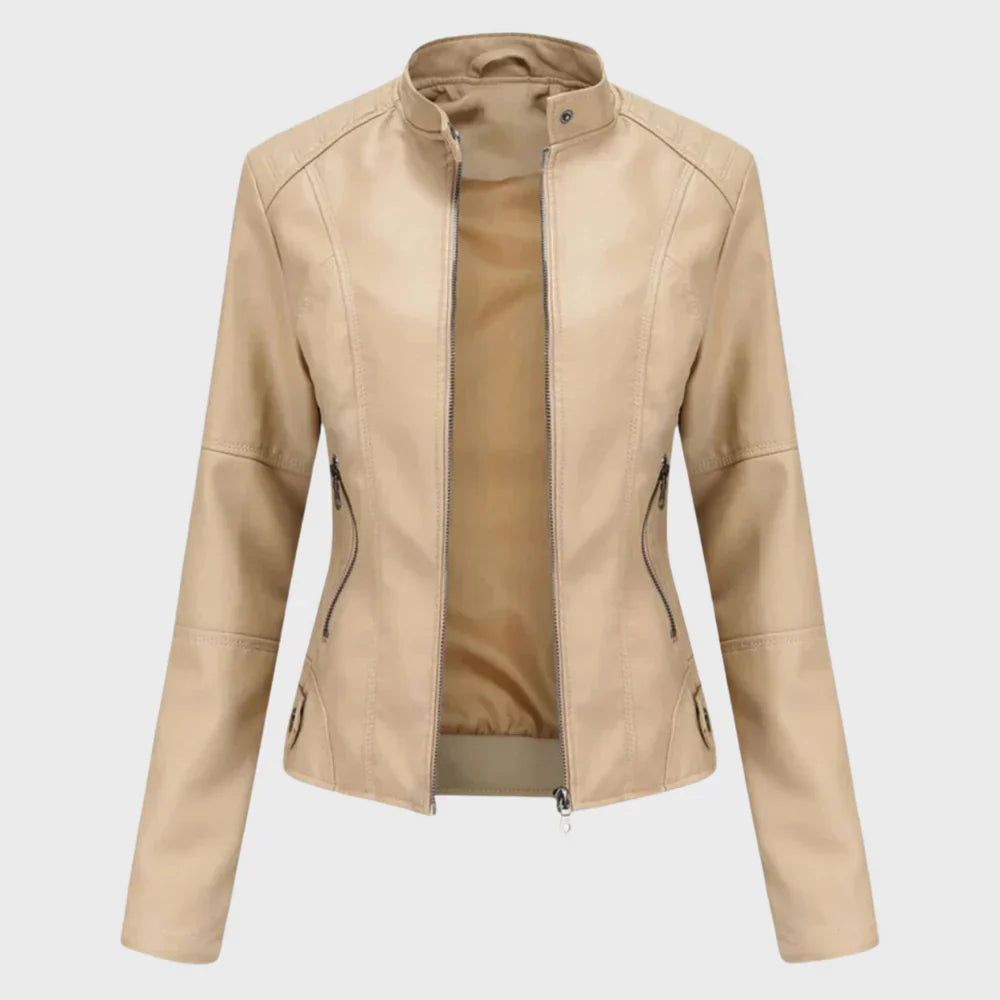 Blouson en cuir décontracté tendance