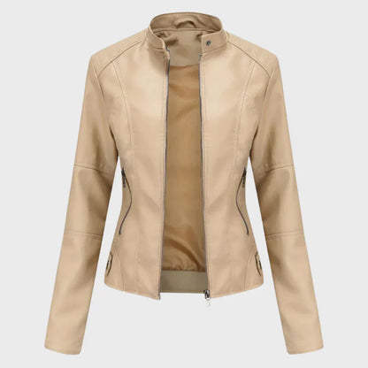 Blouson en cuir décontracté tendance