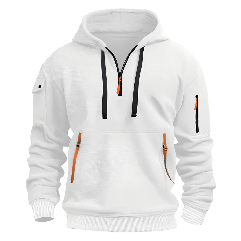 Sweatshirt à capuche homme sportif avec fermeture éclair
