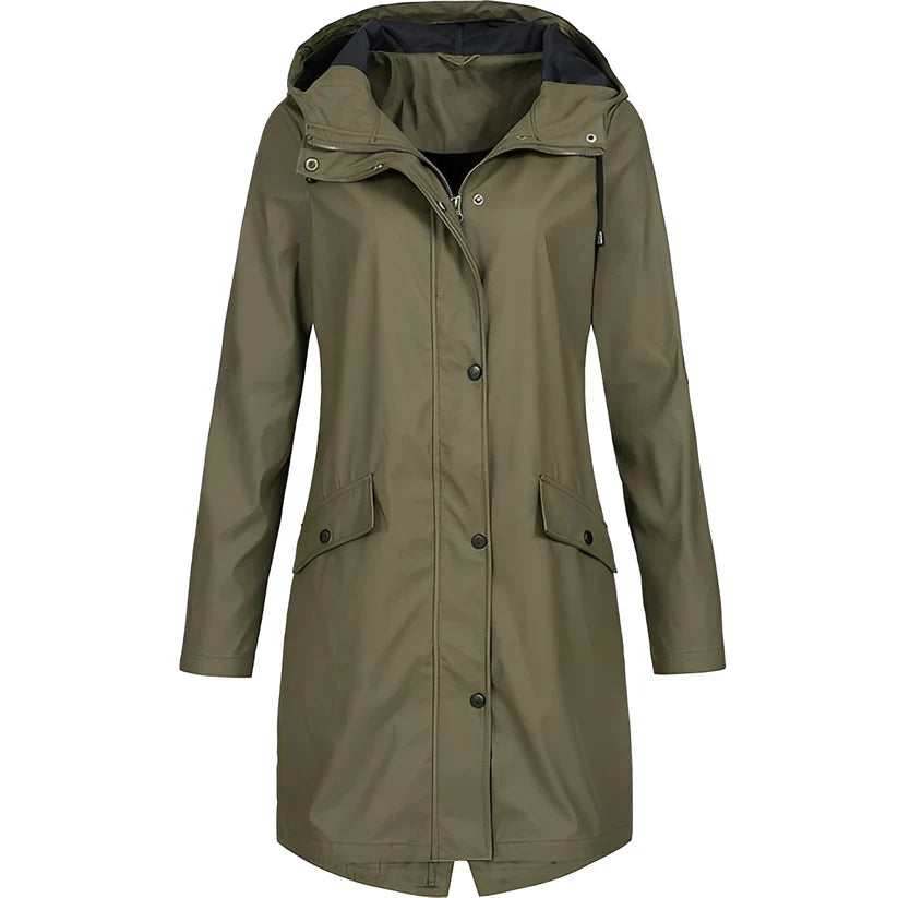 Manteau imperméable long et polyvalent pour femme