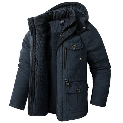 Parka d'hiver à capuche chaud pour homme