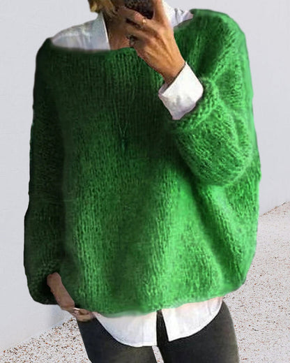 Pull-over multicolore col rond tendance
