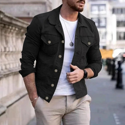 Veste en jean classique pour homme coupe slim moderne