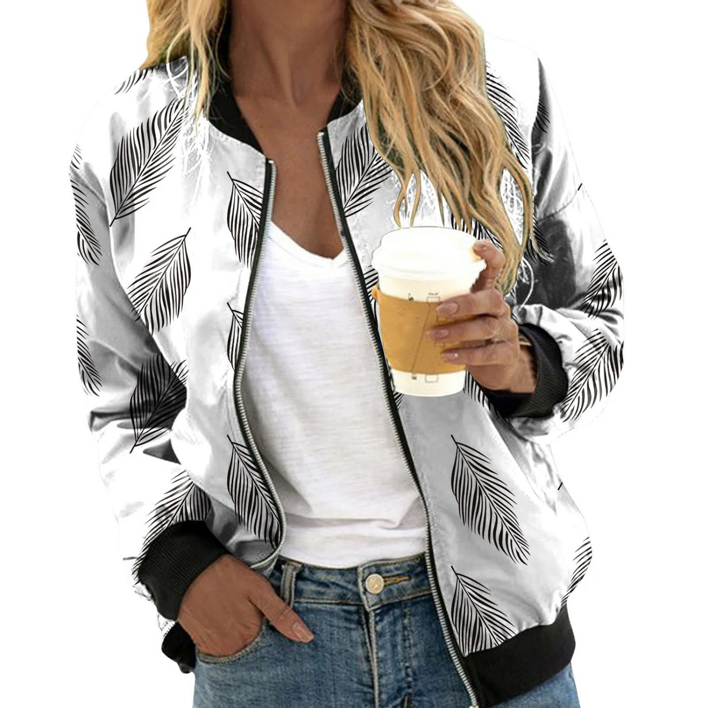 Veste femme stylée imprimé floral tendance