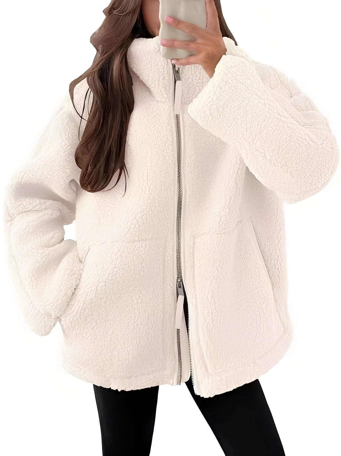 Veste en laine élégante pour femme avec fermeture éclair