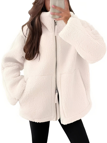 Veste en laine élégante pour femme avec fermeture éclair