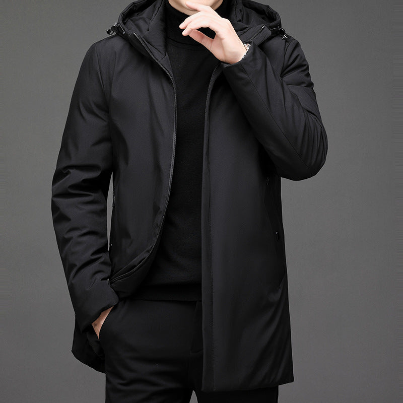 Manteau d'hiver rembourré pour homme avec capuche