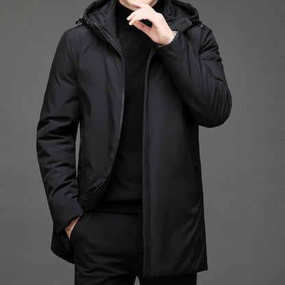 Manteau d'hiver rembourré pour homme avec capuche