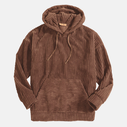 Hoodie classique en velours côtelé doux pour homme