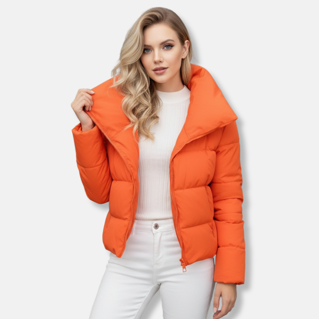 Robe femme courte col cheminée fermeture éclair
