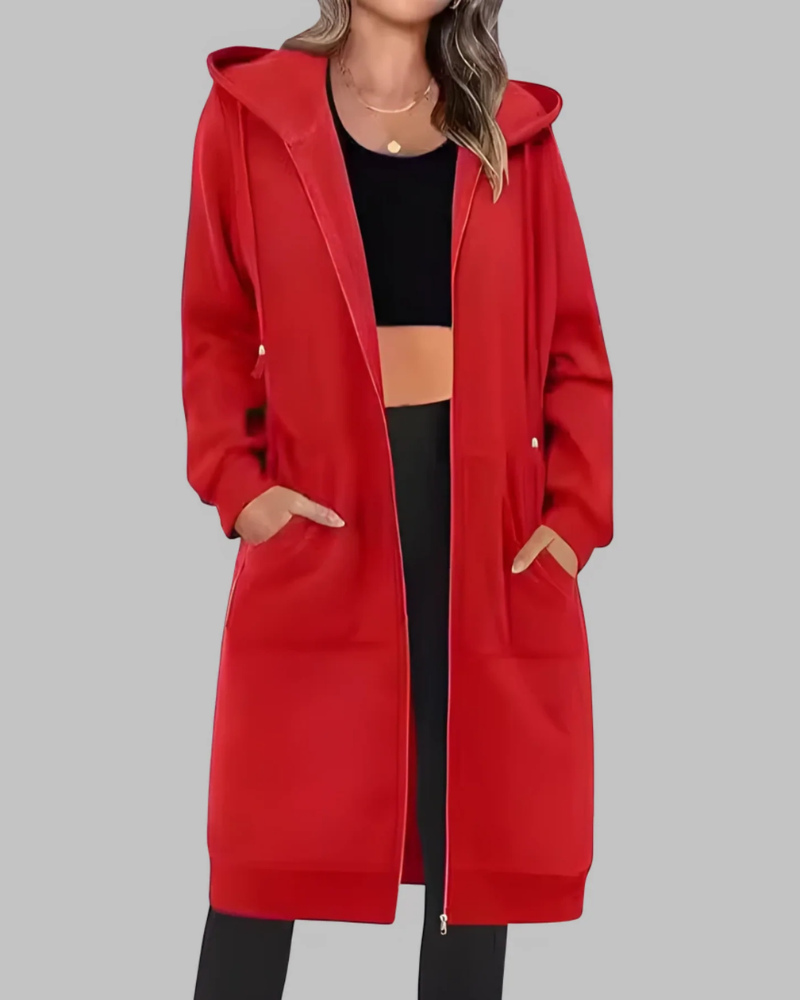 Veste Zippée Décontractée Grande Taille Femme Oversize