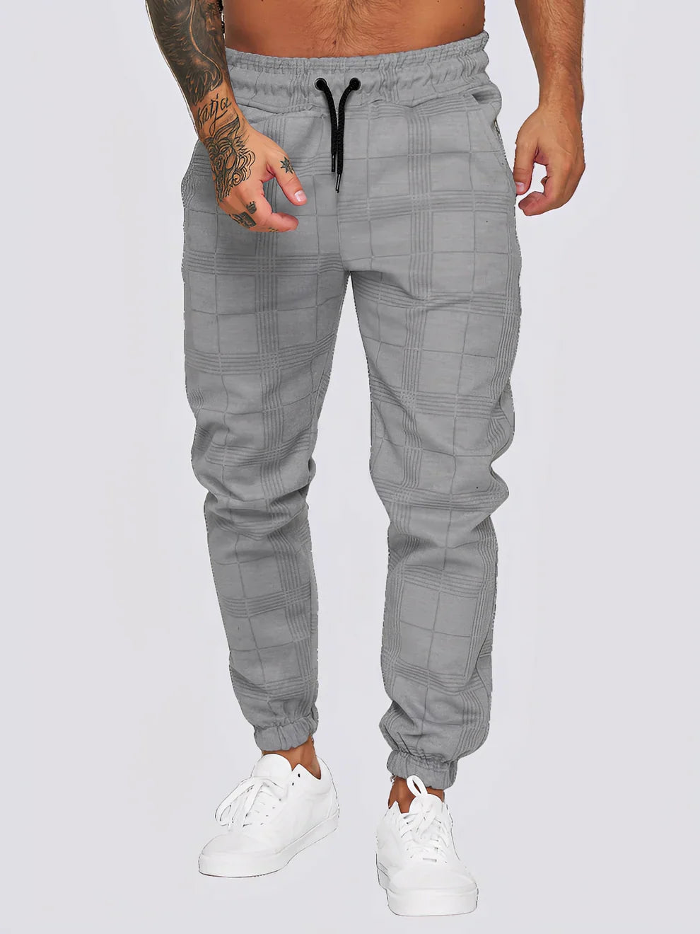 Pantalon à carreaux élégant homme Slimfit moderne
