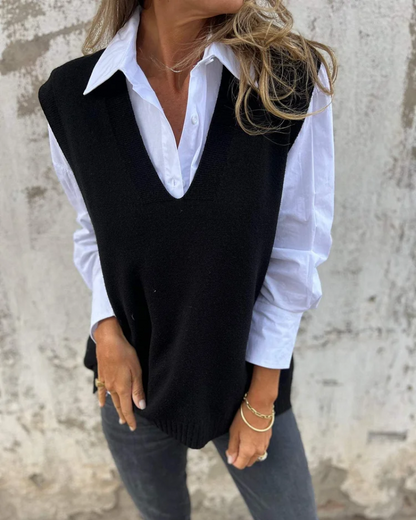 Gilet en maille souple pour femme