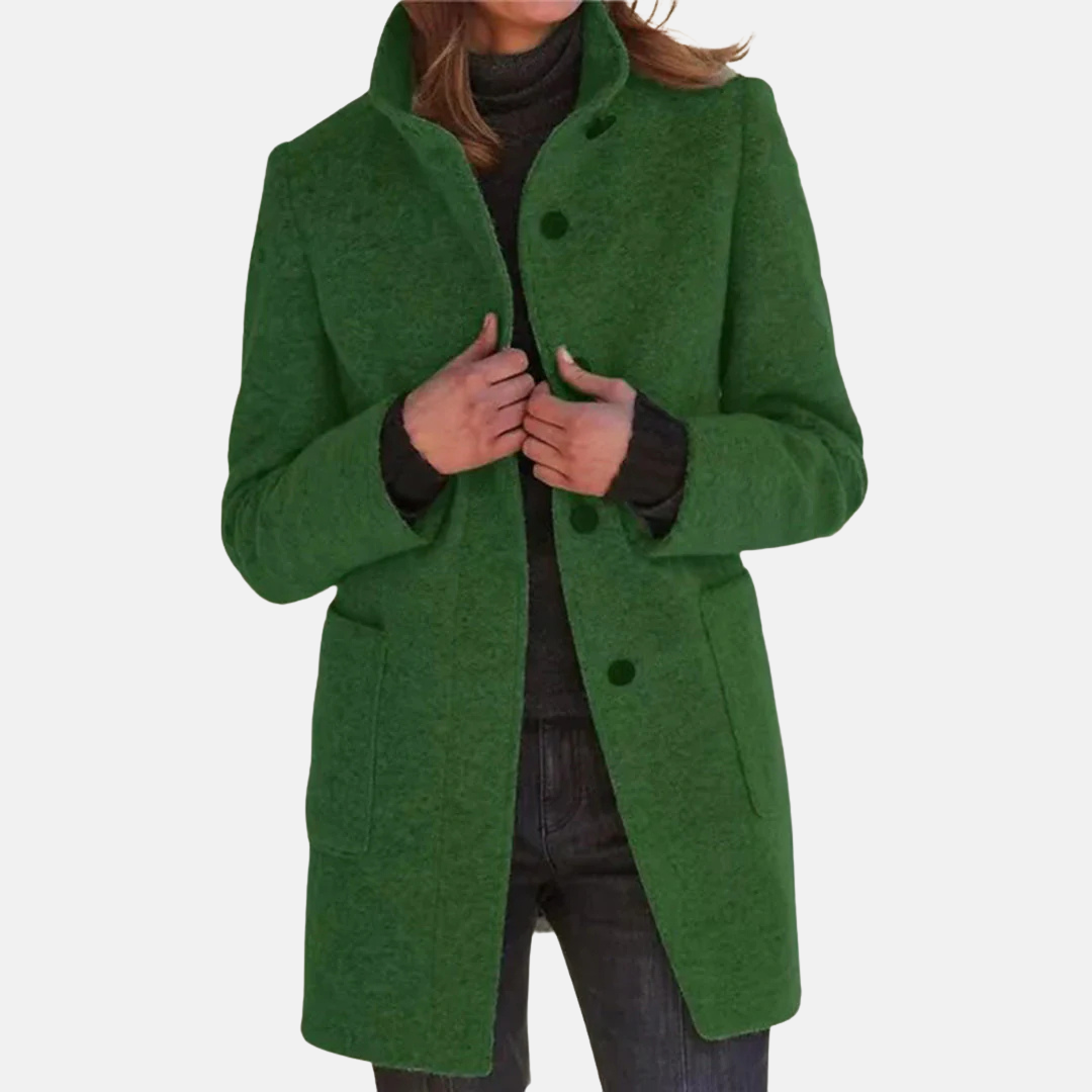 Veste Femme Tweed Vintage Élégante Col Roulé