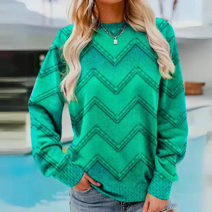 Pull tricoté coloré vert olive rétro