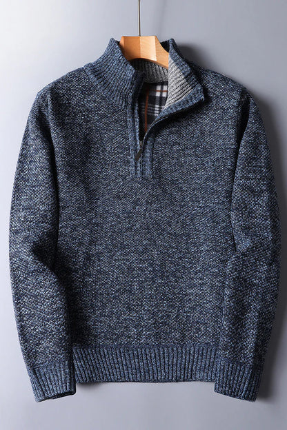 Herren Strickpullover Bequem Reißverschluss - IdealeKleiden