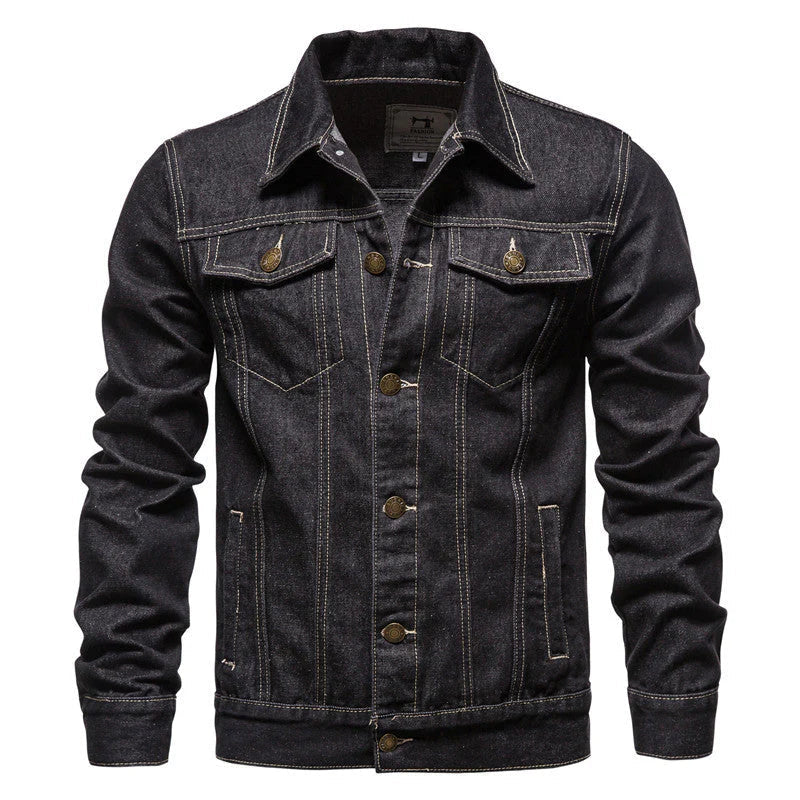 Veste trucker classique en jean bleu pour homme