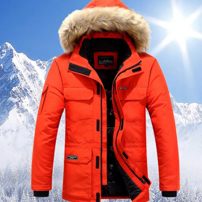 Parka d'hiver pour homme avec col en fourrure