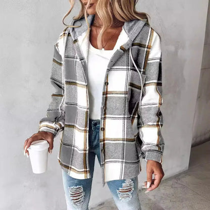 Modische Damenjacke Karomuster Sommer - IdealeKleiden