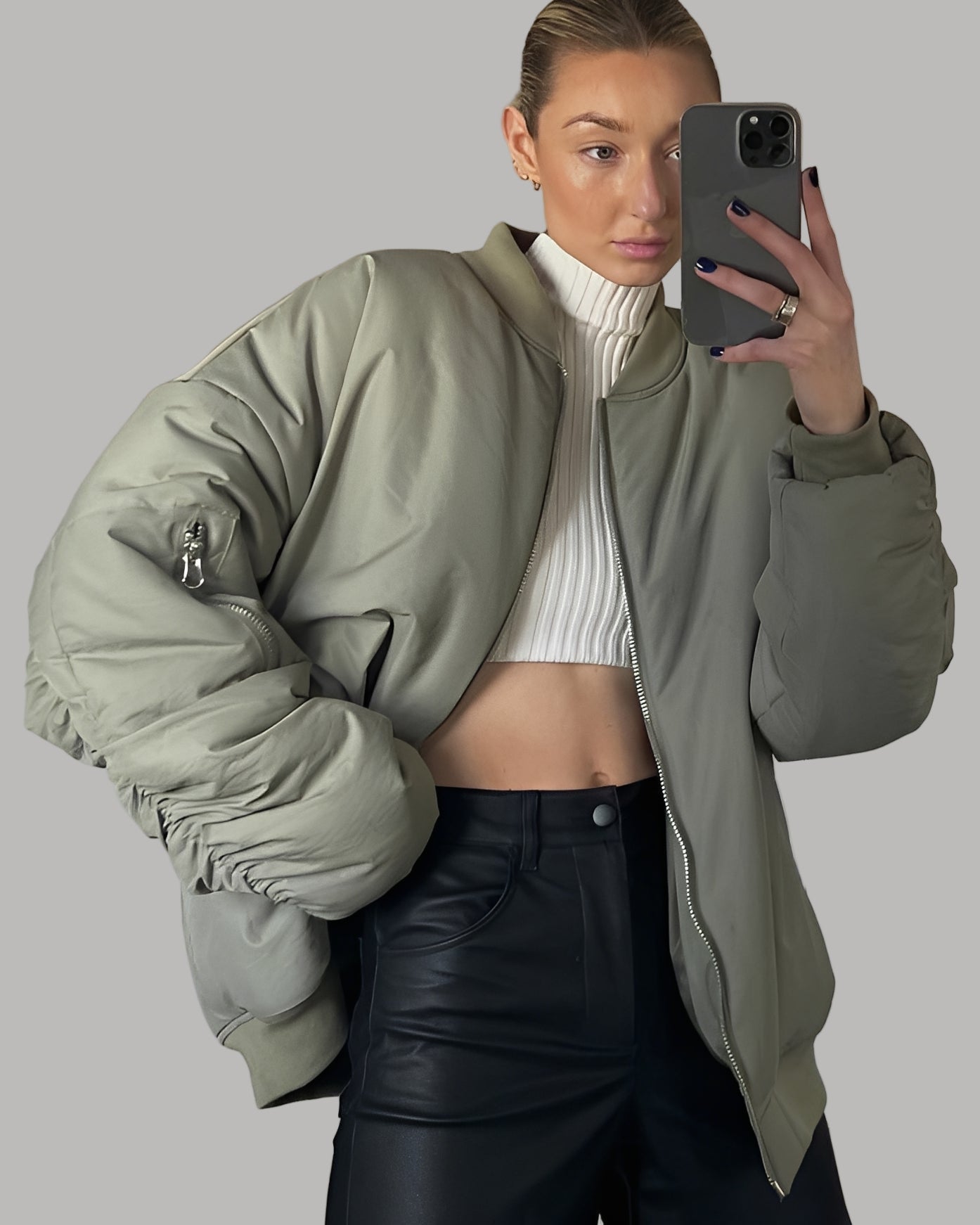 Blouson Bomber Femme Moderne Style Oversize