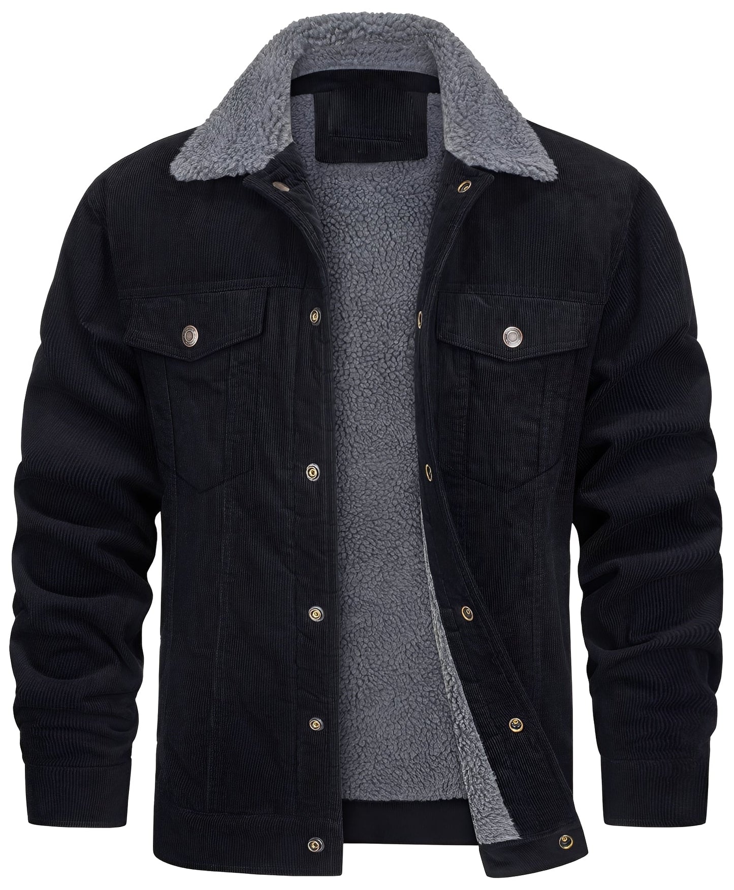 Veste en velours côtelé douillette pour hommes