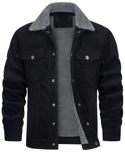Veste en velours côtelé douillette pour hommes