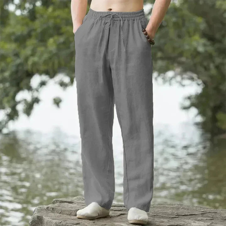 Pantalons en lin homme été décontractés