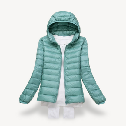 Doudoune légère à capuche pour femme