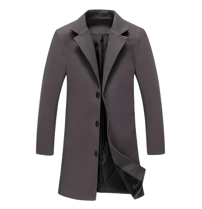 Manteau d'hiver élégant pour homme en laine noire