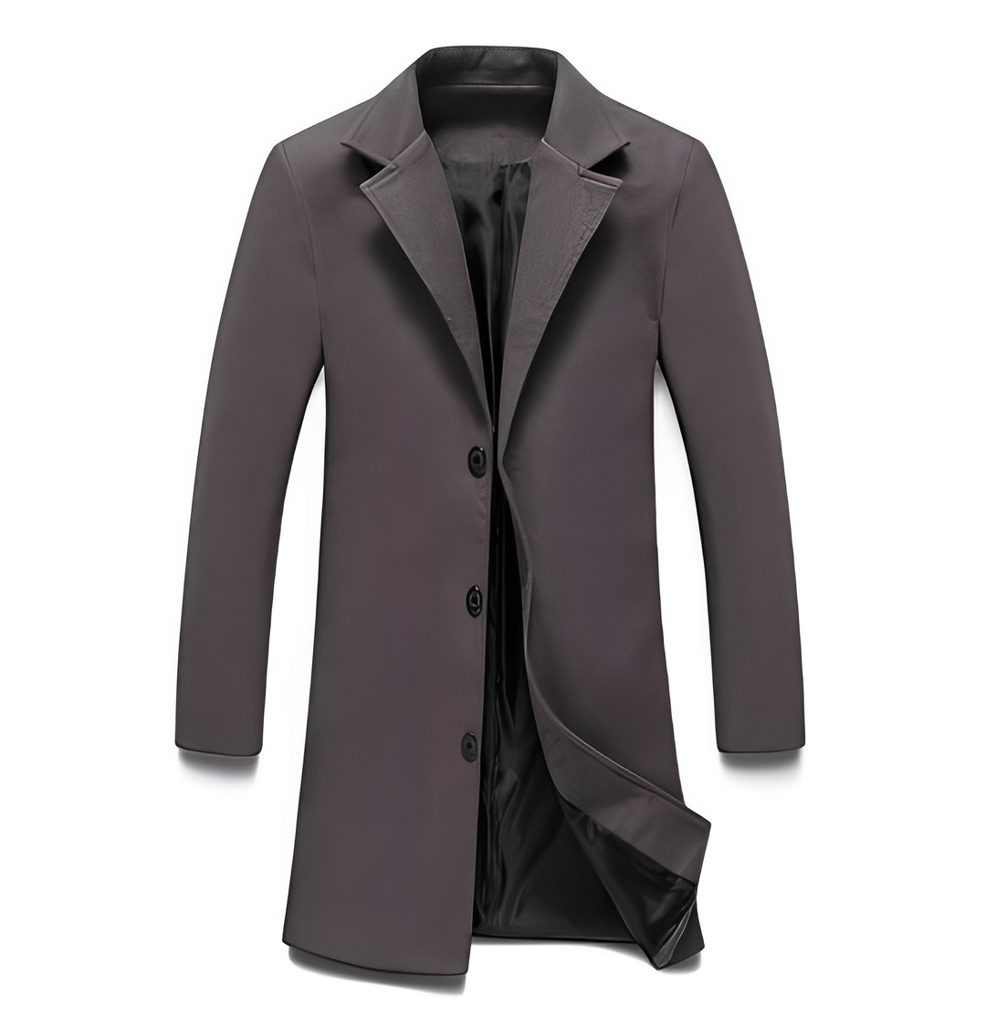 Manteau élégant en laine noire pour homme