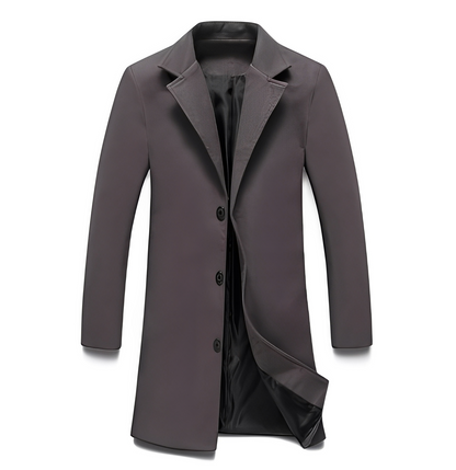 Manteau élégant en laine noire pour homme