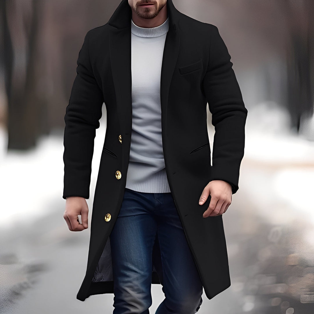 Manteau en laine élégant mi-long pour homme