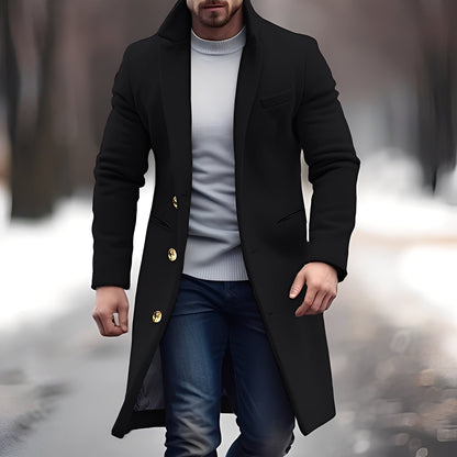 Manteau en laine élégant mi-long pour homme