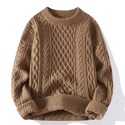 Pull-over en tricot doux pour femme, à manches longues et col rond, confortable