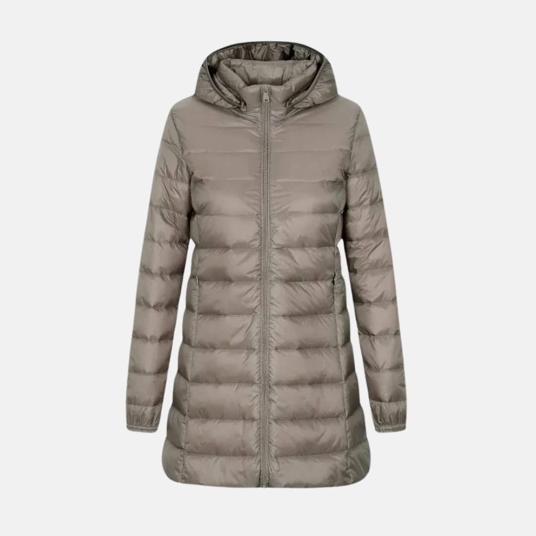 Doudoune longue femme avec capuche imperméable