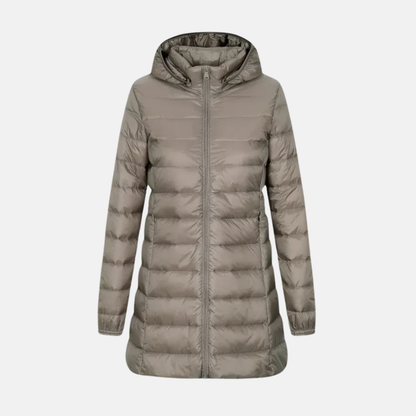 Doudoune longue femme avec capuche imperméable