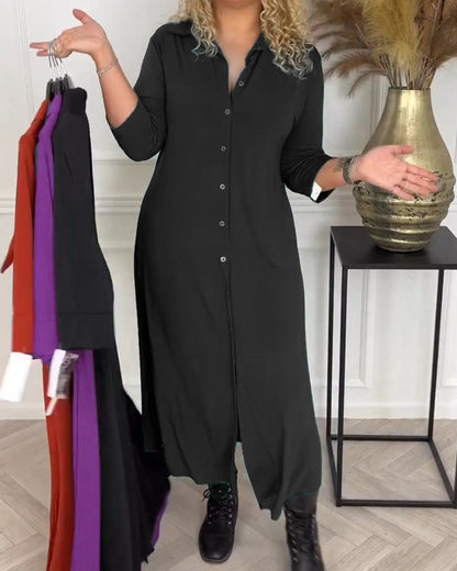 Robe chemise élégante boutonnée