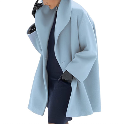Élégant manteau en laine ample pour femme