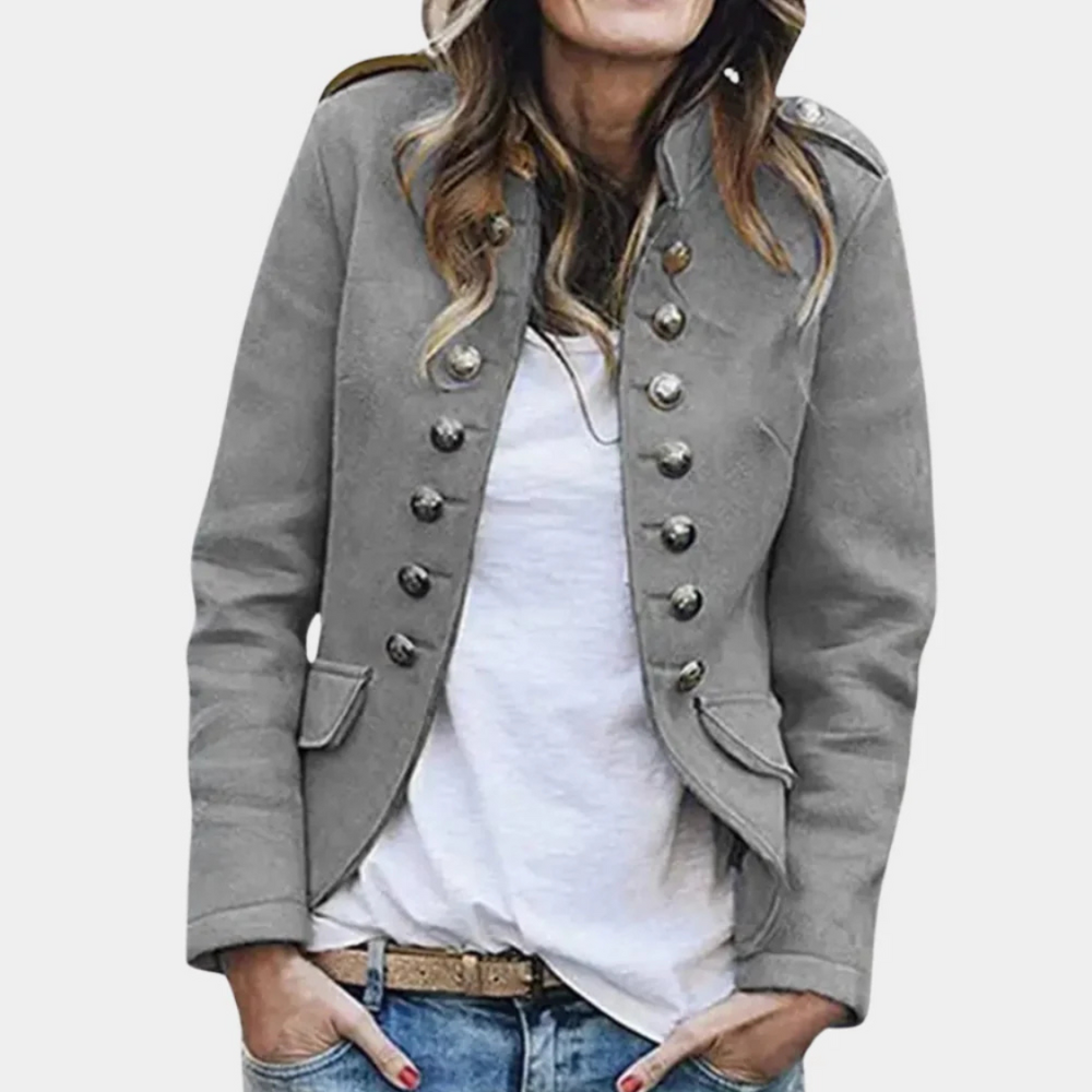Manteau en laine croisé coupe slim style vintage